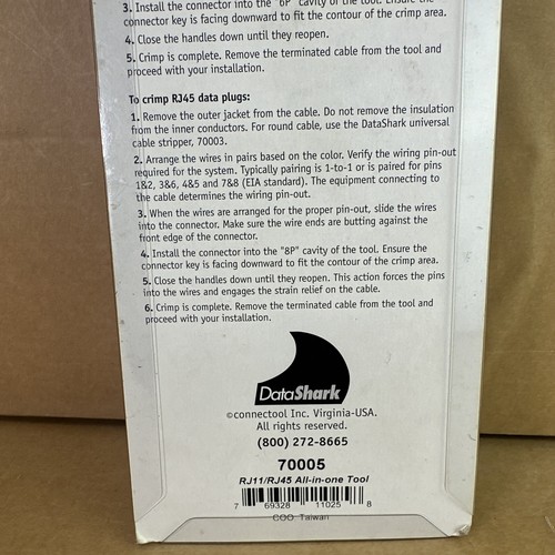 DATASHARK Model 70005 Modular Plug Crimper / Crimping Tool - Picture 6 of 6