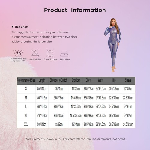 iEFiEL Body Mujer Brillante Traje de Cuerpo Completo Slim Fit Mono Elástico Catsuit - Imagen 50 de 188