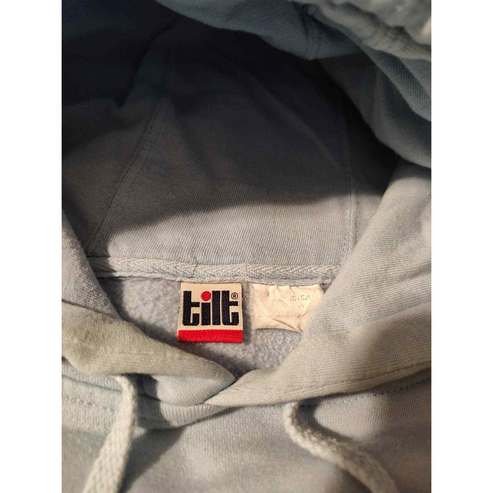 Vintage Tilt Y2K Light Blue PacSun Tiger Paw print skater hoodie