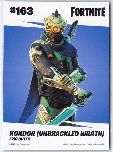 2021 Panini Fortnite Serie 3 | Kondor (ungebundener Zorn) (Episches Outfit) #163 - Bild 2 von 2