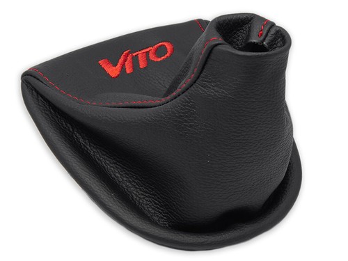 PARA MERCEDES VITO 1996-2003 FUNDA PALANCA DE CAMBIO BORDADO ROJO + MARCO - Imagen 2 de 5