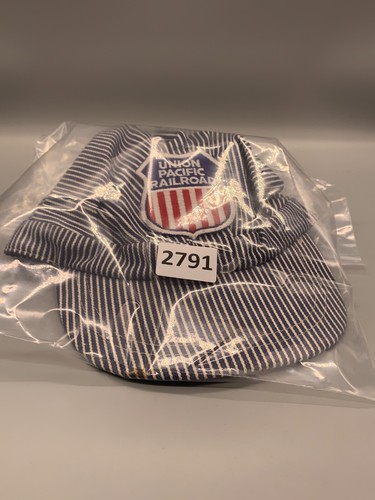 VINTAGE Union Pacific Railroad Hat Cap Snap Back Gray Train Engineer Patch - Picture 12 of 12