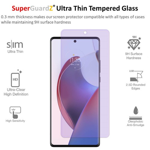 Anti Lumière Bleue Verre Trempé Protège Écran pour Motorola Bord 30 Ultra - Photo 3 sur 12