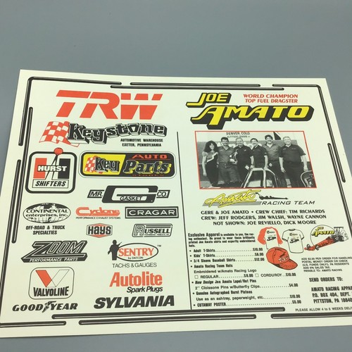 Vintage Joe Amato 1980’s Dragster Photo Advertising Promo Card - Picture 2 of 2