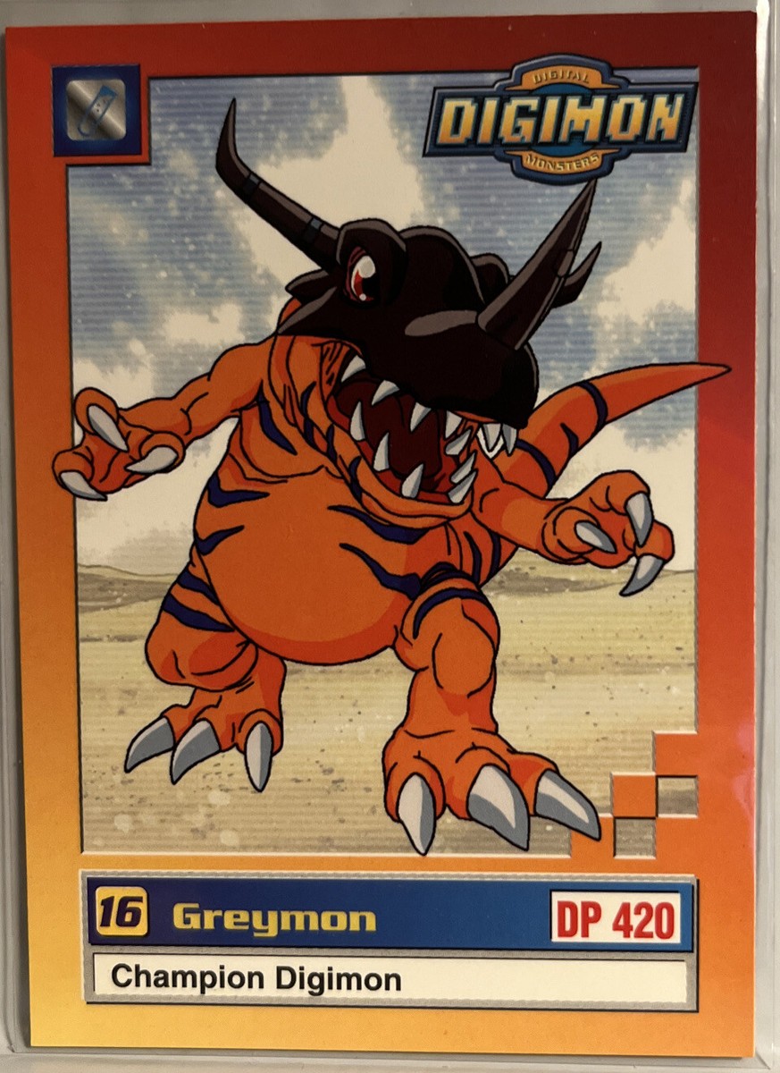 Greymon 1999 Bandai Digimon Champion Card #19 Trading Card Series