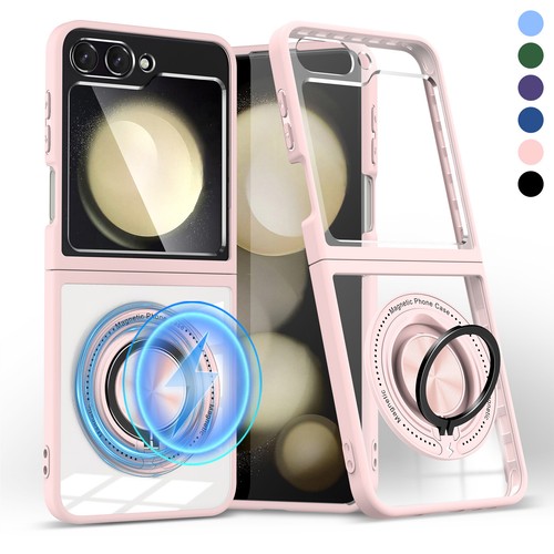 Funda transparente magnética con soporte de anillo para Samsung Galaxy Z Flip 5 Slim Fit - Imagen 1 de 50
