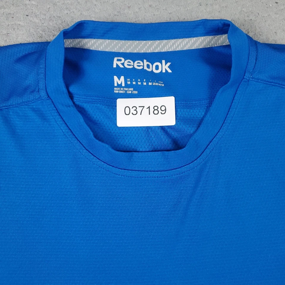 Camiseta Reebok Para Hombre Talla Mediana Azul Gimnasio Activo Entrenamiento Pullover Manga Corta * Foto 2 de 4