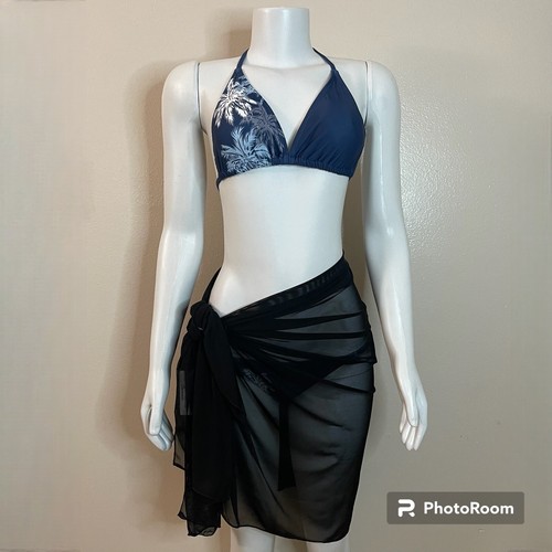 Black sheer beachwear mesh sarong swimsuit cover up - Picture 5 of 7