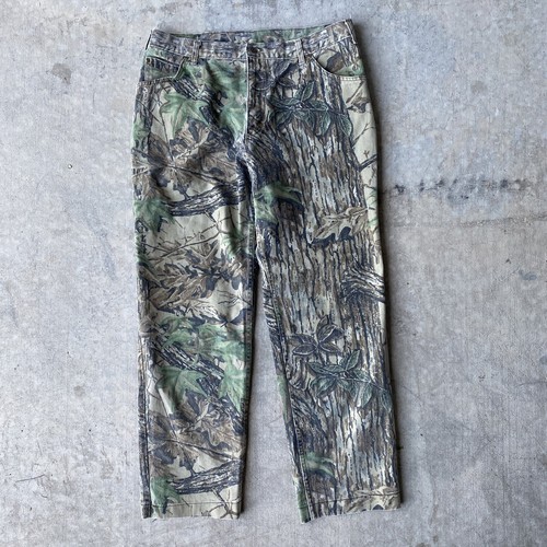 Vtg Cabela's Camo Denim Jeans Men 38x34 