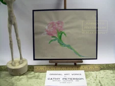 One Beauty 2020 C Peterson * Original Painting * Abstract *  Pink Flower Blossom