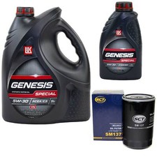 Motoröl Set Lukoil Genesis SAE 5W-30 6 Liter + Ölfilter für Mazda CX-9 3.7 TB
