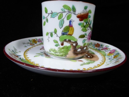 Victorian Spode Copeland T Goode London Eng. Asiatic Pheasant Small Cup & Saucer - Picture 2 of 12