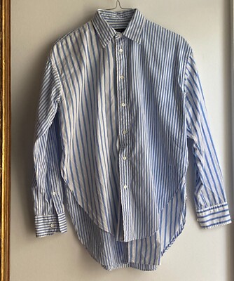 Polo Ralph Lauren Bluse Hemd Oversize-Schnitt blau-weiß-gestreift