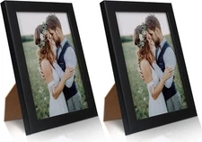 2 Pack 5x7 Picture Frame, Black Picture Frame for Wall and Tabletop Display