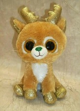 Ty Glitzy the Christmas Reindeer  Beanie Boo 6" Plush Gold Glitter 2018 No Tag