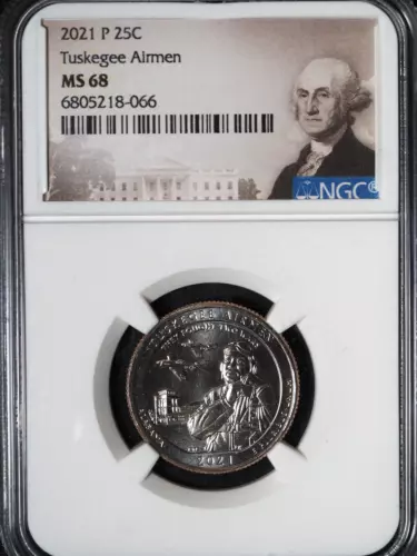 2021-P Tuskegee Airmen Graded NGC MS68 America the Beautiful Quarter #066