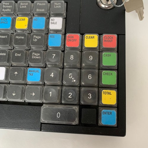 Toshiba 3AC00985700 MANPOS Keyboard POS w 2 Keys Credit Card Swiper Wires WORKS - Picture 3 of 18