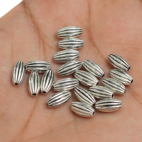 9x4mm, German Silver Ovel Bead - Picture 6 of 8