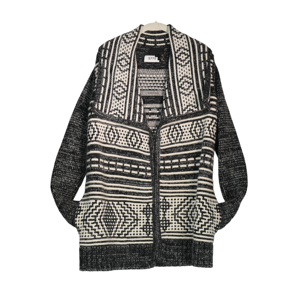 Intermix Cardigan Sweater Womens Size S Gray Southwest Wool Mohair Blend  Pockets