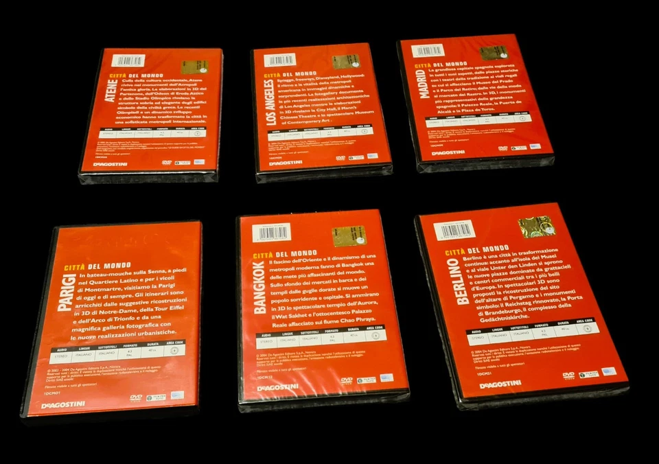 lotto 6 dvd città del mondo de agostini 2004 vintage nuovi - Immagine 2 di 3