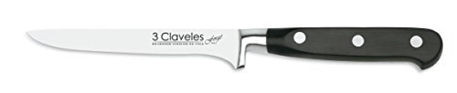 3 Claveles Cuchillo para Deshuesar Forgé de Acero Inoxidable, Acciaio Inox, Negr