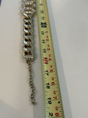 Vintage Gold Tone COCO Necklace Rhinestones Missing 1 Stone AS-IS Designer - Picture 8 of 10