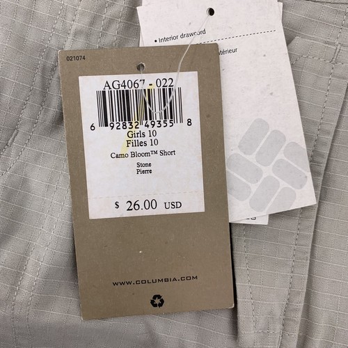 Columbia Chino Shorts Youth Size 10 YO Tan Flat Front Girls Outdoor Hiking NWT - Picture 4 of 10