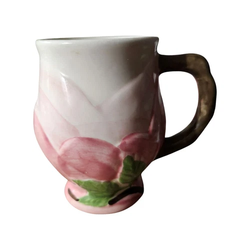 VTG Franciscan Desert Rose 14oz. Sculpted Mug Pink Flower Bud Mug Made Portugal 
