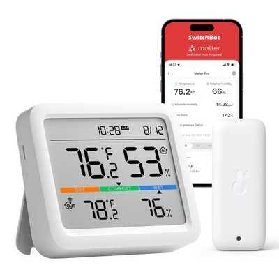 SwitchBot Meter Pro, Digital Hygrometer  Thermometer - Wireless Indoor Temper...