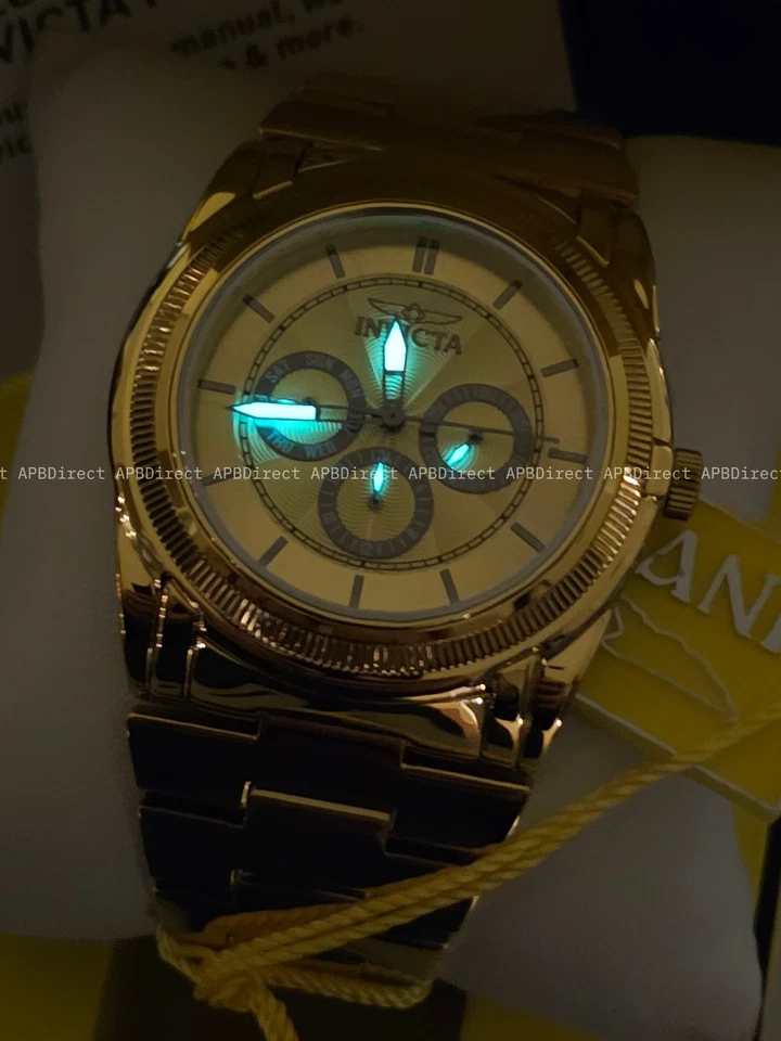 Invicta - Pro Diver - ULTRA SLIM - Gold Plated Case & Bracelet mens Watch - image 4 of 4