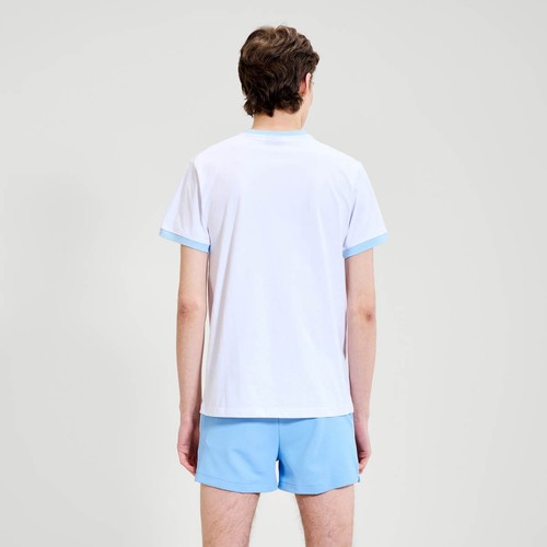 Ellesse T-Shirt Herren Meduno Ringer Rundhals Baumwolle Regular Fit Tee in Weiß - Bild 2 von 10