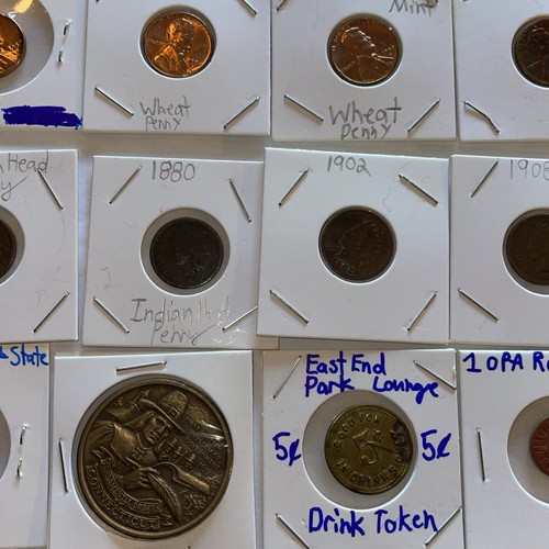 Riesige Münzsammlung antike amerikanische und ausländische Münzen Steuer/Tarif Token Lot #6 - Bild 4 von 24