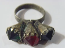 1800s antique Jewish tribal betrothal ring 8 size central Asia religious 52258