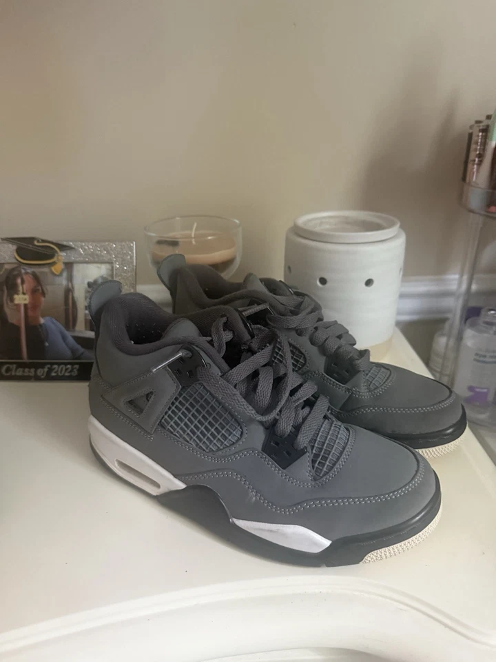 2019 Air Jordan 4 ретро «Классный серый» 2019 размер: 5Y - Изображение 2 из 3
