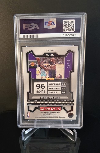 #'ed/20 PSA 9 🔥 LEBRON JAMES SSP 2023 Prizm Monopoly Green Millionaire Shimmer - Foto 2 di 2