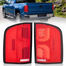 Red Led Tail Lights For 2007-2014 Chevy Silverado 1500 2500 Brake Lamps