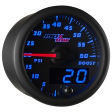 Maxtow 60 Psi Diesel Boost Gauge Kit W Sensor Black Dial Blue Led 52mm