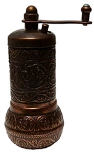 Pepper & Spice Grinder Mill Hand Crank Traditional Turkish Design Bronze Color