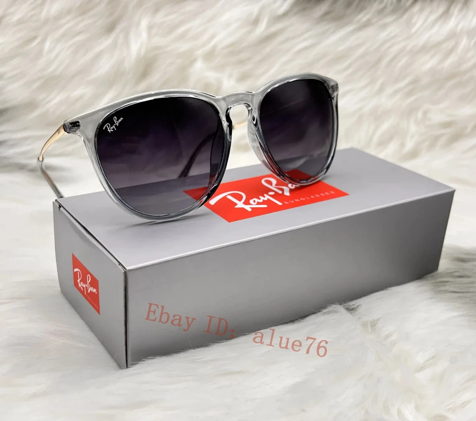 *Nuevo* Gafas de sol Ray-Ban Erika RB4171 6592/T3 marco azul gris degradado lentes Foto 2 de 4