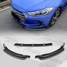 For 2017-2018 Hyundai Elantra Carbon Style Front Bumper Body Spoiler Lip 3PCS