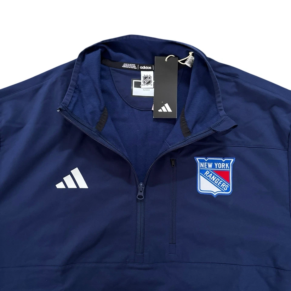 Adidas New York Rangers 1/4 Cremallera Pullover Chaqueta Cortavientos, Talla Grande IP5835 Foto 2 de 3
