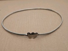 Vntg Heart Buckle Belt Silver Stretch Chain S/M 26-31"