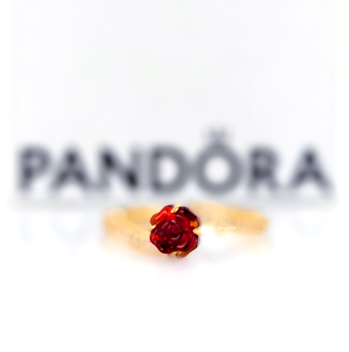 New 100% PANDORA Gold Disney Beauty and the Beast Enchanted Rose