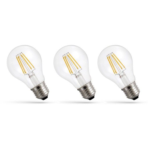 3 X Spectrum Led Filament A60 Birnen 7W Fast 60W E27 Klar 770Lm Warmweiß 2700K-image