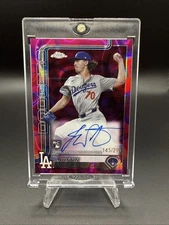 2025 Topps Chrome Update Justin Wrobleski RC ON CARD Lava Auto /299 🔥 Dodgers