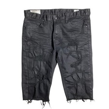 Smoke Rise Distressed Denim Shorts Men's Size 36 Frayed, Streetwear, Biker