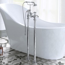 KANO TRADITIONAL FREESTANDING CHROME BATHROOM BATH SHOWER TAP MIXER