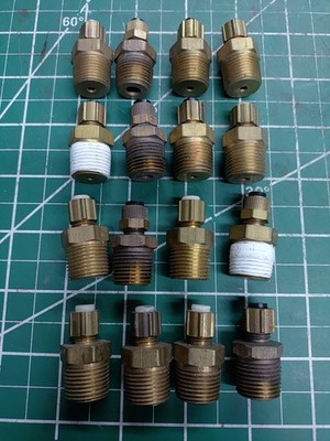 (16) Mixed Brands 68P-4-6 Polytube Brass 1/4'' Compression to Male 3/8 NPT
