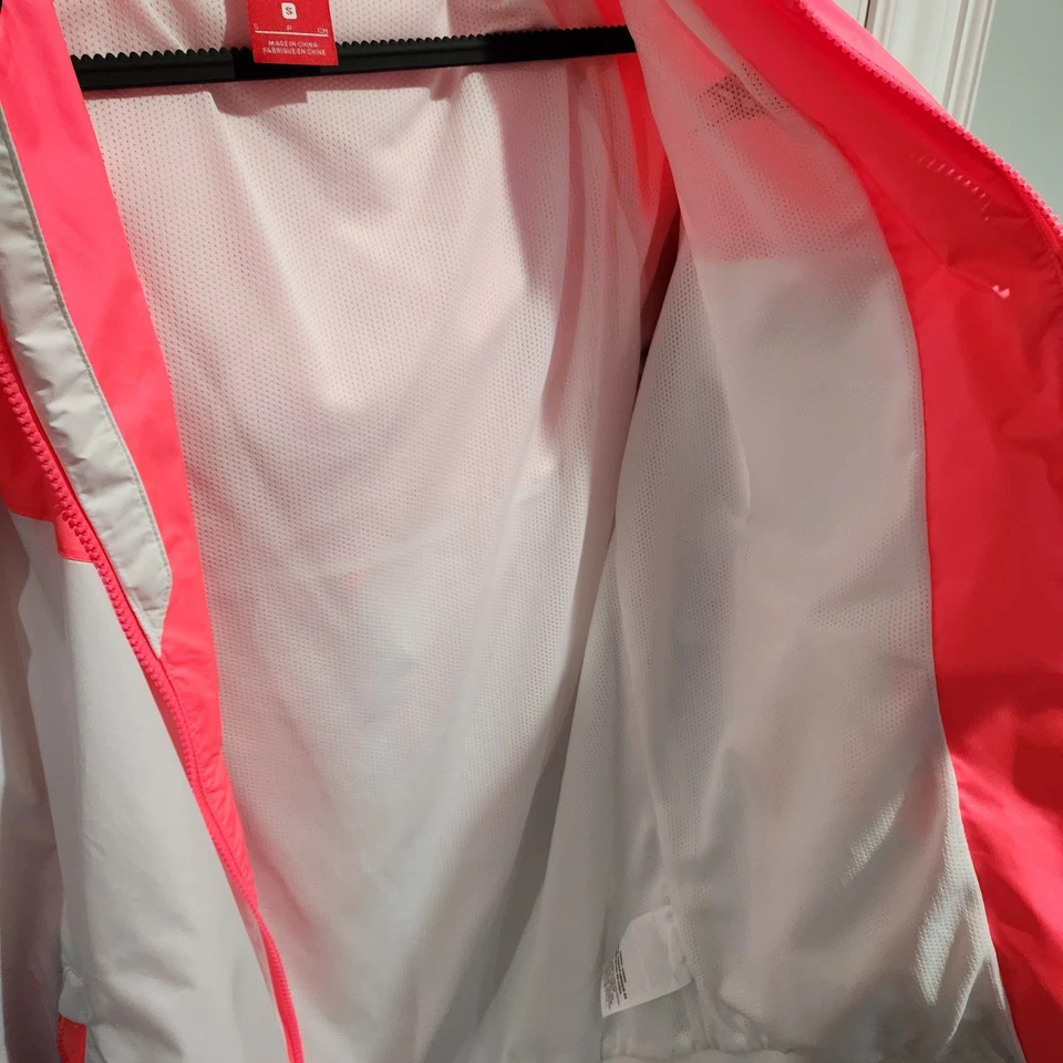 Rara Chaqueta Cortavientos Nike Windrunner Rosa Blanco Azul Nylon Talla Pequeña Foto 3 de 4