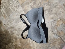 Old Navy Active Go Dry 36C Sports Bra Heather Gray High Support Wire Free Womens